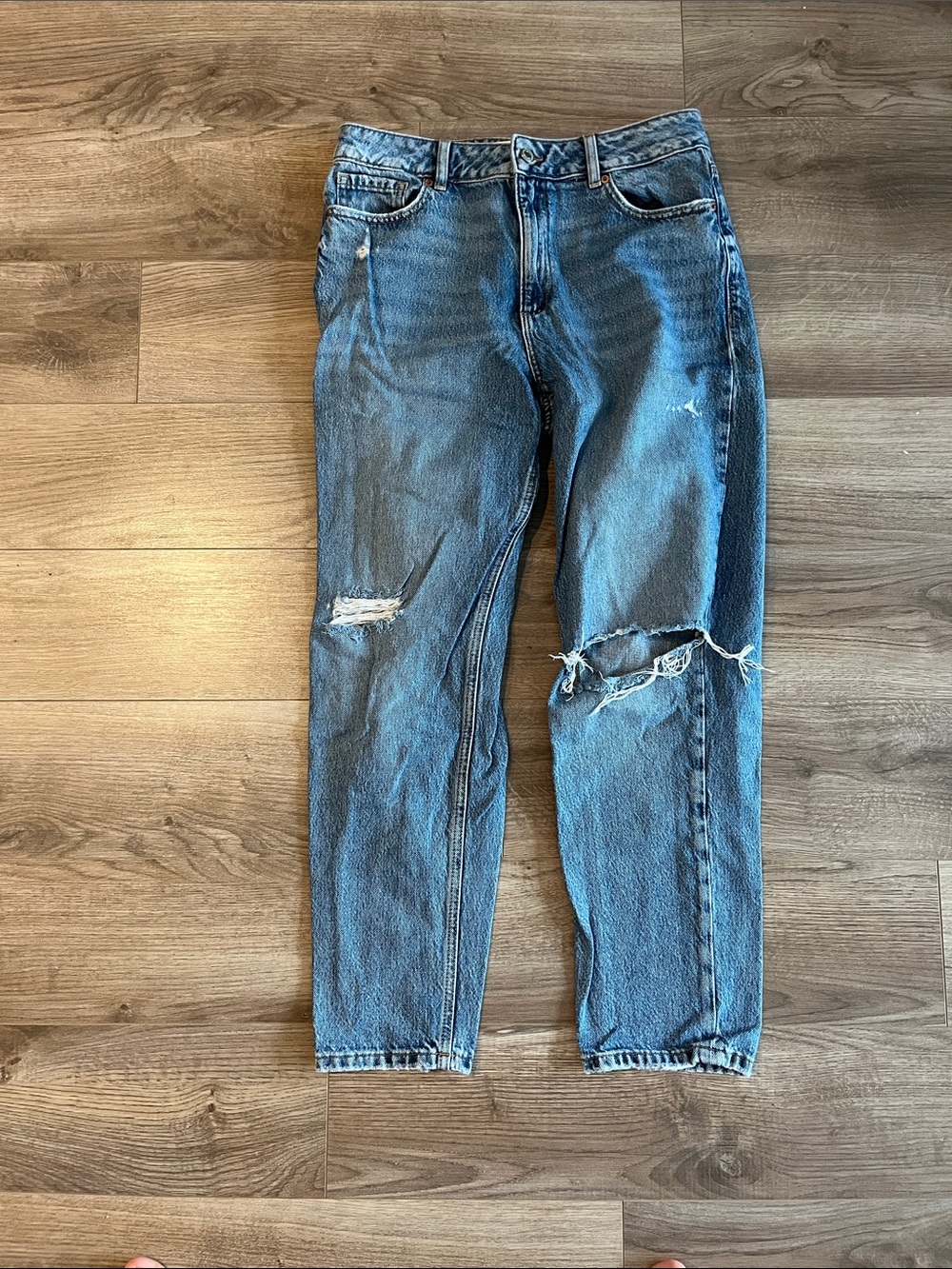 Dynamite Relaxed Fit Blue Distressed Jeans